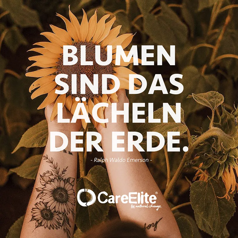 "Blumen sind das Lächeln der Erde." (Zitat von Ralph Waldo Emerson)