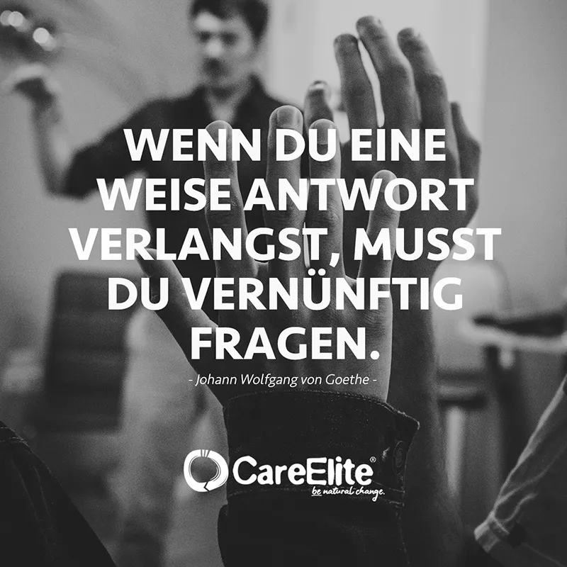 "Wenn du eine weise Antwort verlangst, musst du vernünftig fragen." (Johann Wolfgang von Goethe)