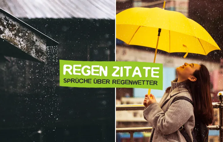 Regen Zitate – Die besten Sprüche über Regenwetter, Regenbögen, Nässe, Tropfen und Nieselregen