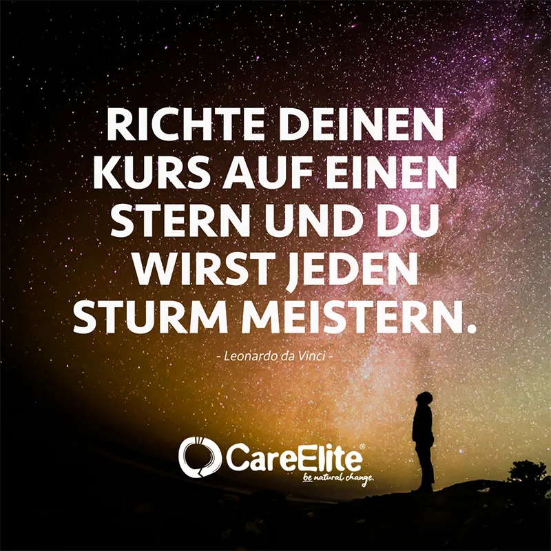 "Richte deinen Kurs auf einen Stern und du wirst jeden Sturm meistern." (Leonardo da Vinci)